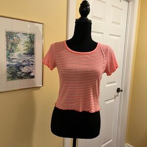 Striped Orange and White Tee